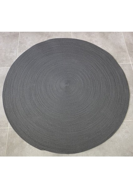 Antrasit Jüt Yuvarlak Hasır Görünümlü Klasik Halı Kilim fiyatları