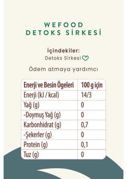 Detoks Sirkesi 250 ml (Doğal Fermantasyon) modelleri