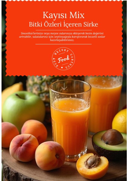 250 ml Kayısı Aromalı Bitki Özleri Karışık Sirke - Türkiye Üretimi modelleri