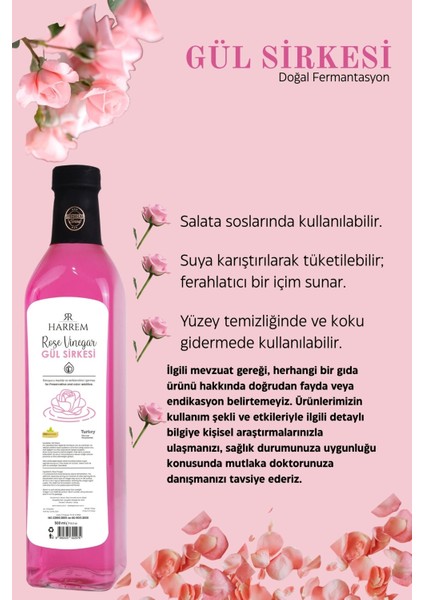 Gül Sirkesi Doğal Fermantasyon 500 ml indirimleri
