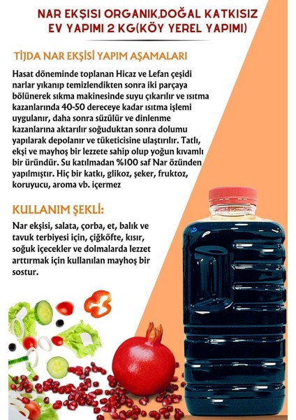 Nar Ekşisi Ev Yapımı 2 kg Hatay Hassa Yöresi, Orta Ekşilik, Doğal Ev Yapımı, Katkı ve Aroma İçermez fiyatları