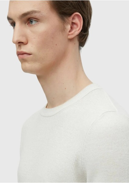 Ekru Bisiklet Yaka Düz Örgü Yün Karışımlı Triko Kazak fırsatları