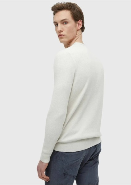 Ekru Bisiklet Yaka Düz Örgü Yün Karışımlı Triko Kazak indirimleri
