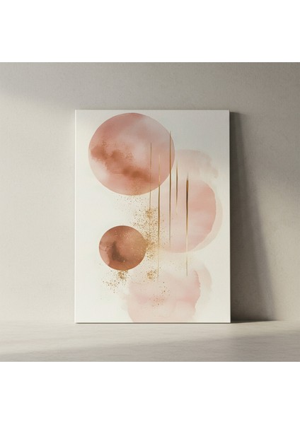 Soyut Pembe ve Altın Tablo fiyatları