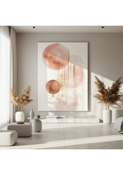 Soyut Pembe ve Altın Tablo fırsatları