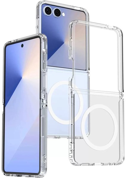 Samsung Galaxy Z Flip 7 Kılıf Magsafe Şarj Özellikli Şeffaf Kamera Çerçeveli Porto Kapak fiyatları