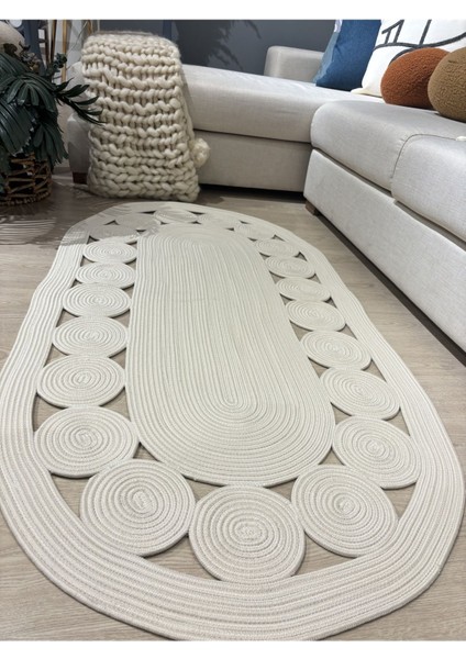 Krem Jüt Hasırlı El Örgüsü Kilim modelleri