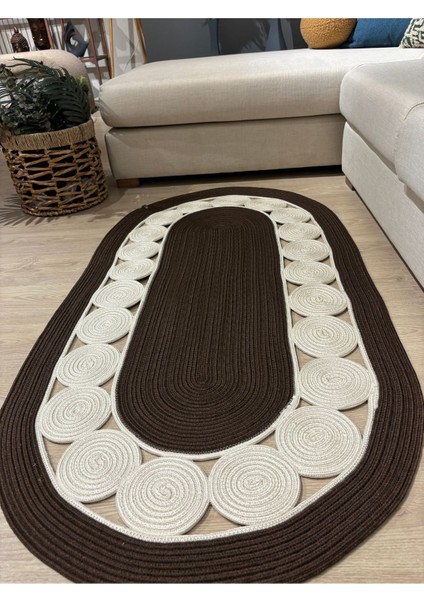 Cookie Jüt Hasırlı El Örgüsü Kilim