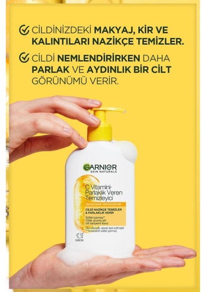 Yüz Temizleme Jeli 250 ml Normal Ciltler için C Vitamini ve Gliserin İçerikli Besleyici