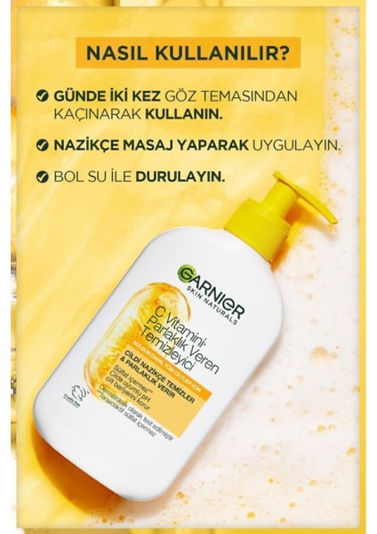 Yüz Temizleme Jeli 250 ml Normal Ciltler için C Vitamini ve Gliserin İçerikli Besleyici