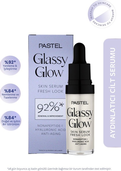 Glassy Glow Cilt Serumu 15 ml Hyaluronik Asitli Yenileyici ve Aydınlatıcı Tüm Cilt Tiplerine Uygun