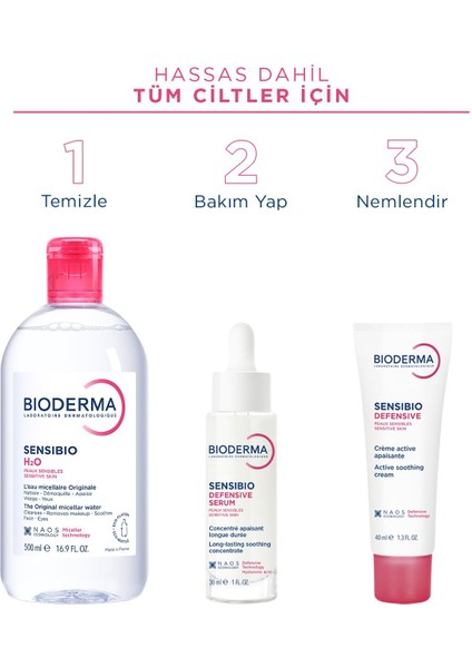 Sensibio H2O Makyaj Temizleme Suyu - Hassas Ciltler için Yatıştırıcı ve Dengeleyici Etki, 500 ml