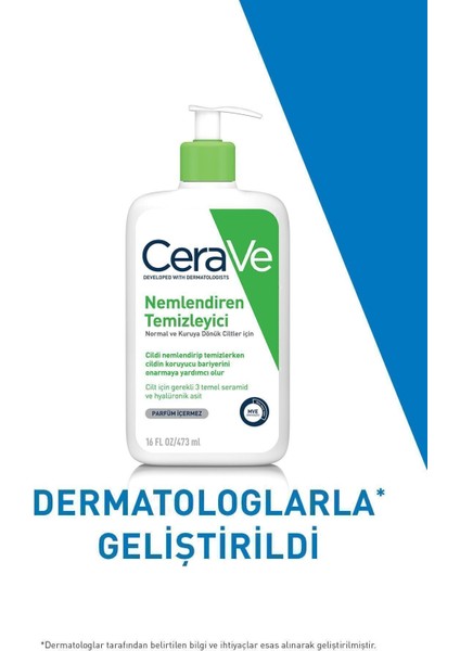Krem Temizleyici - Kuru ve Normal Ciltler İçin Nazik Nemlendirme ve Cilt Bariyerini Güçlendirme, 473 ml