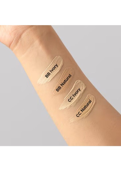 BB Krem SPF50 PA+++ - Doğal Yüksek Kapatıcılık ve Mavi Işık Koruması ile Tüm Cilt Tiplerine Uygun, Camellia Japonica Özlü, 30 ml