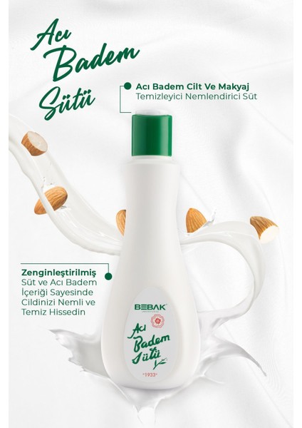 Yüz Temizleme Sütü - Tüm Cilt Tipleri için Arındırıcı ve Besleyici Bakım, Badem Yağı ile Makyaj Temizleme, 215 ml fırsatları