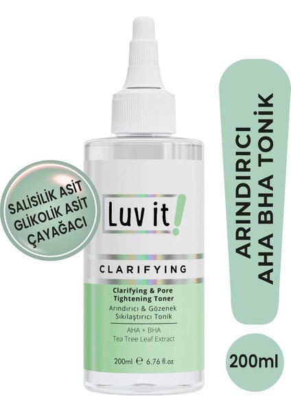 AHA ve BHA İçeren, Yağlı Ciltler İçin Gözenekleri Sıkılaştıran Derinlemesine Temizleme ve Peeling Etkili Tonik - 200 ml