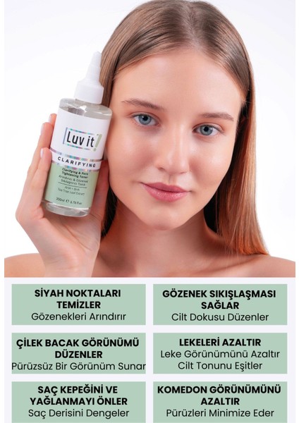 AHA ve BHA İçeren, Yağlı Ciltler İçin Gözenekleri Sıkılaştıran Derinlemesine Temizleme ve Peeling Etkili Tonik - 200 ml