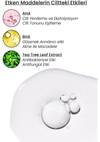 AHA ve BHA İçeren, Yağlı Ciltler İçin Gözenekleri Sıkılaştıran Derinlemesine Temizleme ve Peeling Etkili Tonik - 200 ml