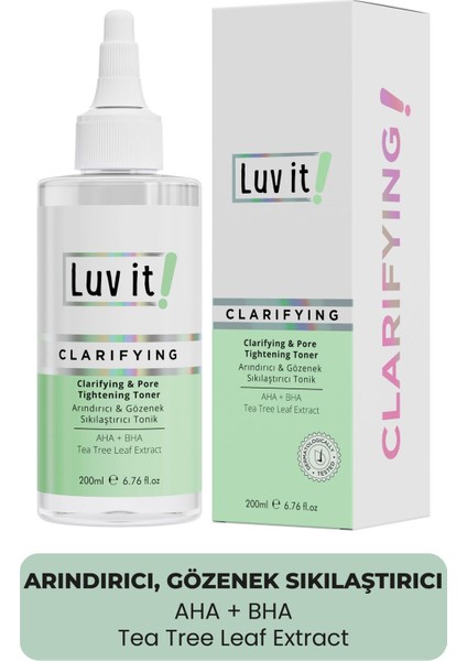 AHA ve BHA İçeren, Yağlı Ciltler İçin Gözenekleri Sıkılaştıran Derinlemesine Temizleme ve Peeling Etkili Tonik - 200 ml