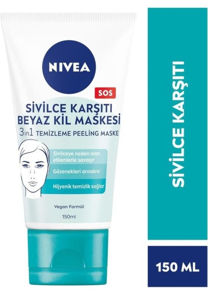 Yüz Maskesi - Tüm Cilt Tipleri İçin Sivilce Önleyici, Doğal Manolya Özlü Derin Temizlik ve Arındırma, 150 ml