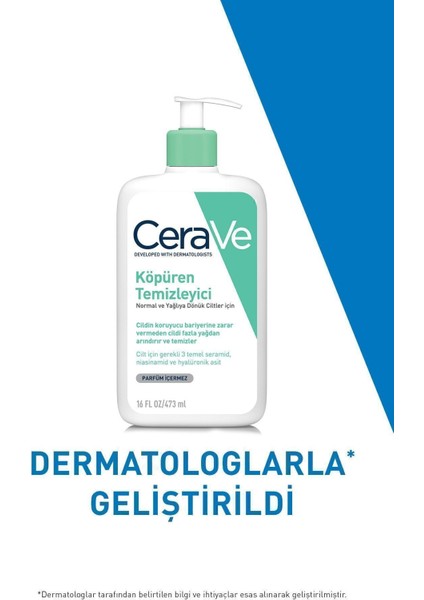 Köpüren Temizleyici Jel - Yağlı ve Normal Ciltler İçin, Hyaluronik Asit ve Seramid ile Zenginleştirilmiştir, 473 ml fiyatları