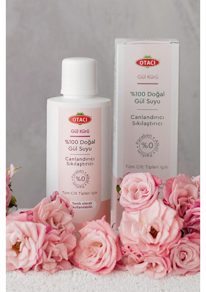 %100 Doğal Gül Özlü Makyaj Temizleme ve Canlandırma Tonik - Tüm Cilt Tipleri İçin Etkili, 250 ml fırsatları