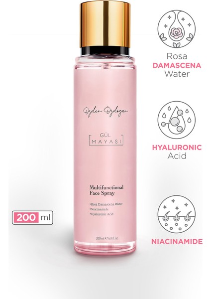 Aydınlatıcı Sprey Tonik - Tüm Cilt Tipleri İçin Niacinamide ve Gül Mayası, 200 ml indirimleri