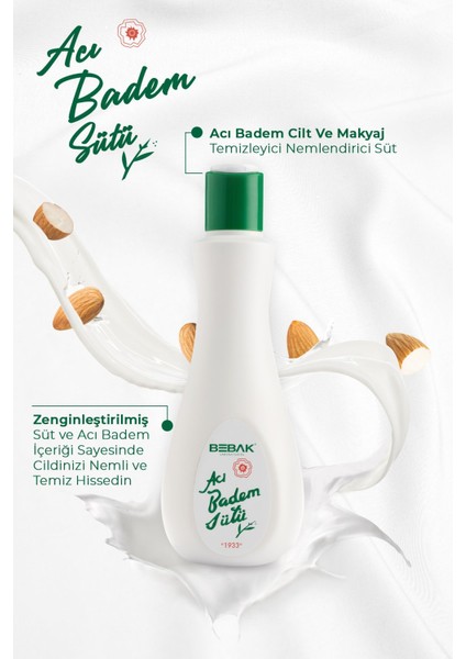 Yüz Temizleme Sütü Karma Ciltler İçin Acı Badem Özlü Paraben İçermez 120 ml 2'li Paket fırsatları