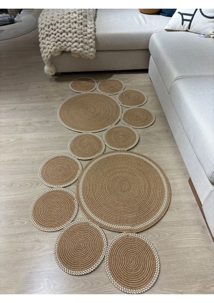 Siyah Snake Hasır Jüt Bej Yolluk Halı Kilim