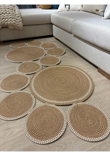 Siyah Snake Hasır Jüt Bej Yolluk Halı Kilim