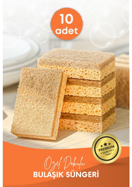 10 Adet Lifli Düz Bulaşık Süngeri – Özel Dokulu Dayanıklı Pinterest Mutfak Temizlik Süngeri Seti