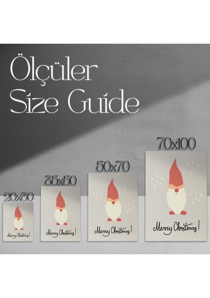 Noel Baba Gnomu Kış Temalı Tablosu modelleri