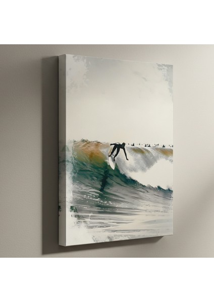 Sörfçü ve Dalga Soyut Sanat Tablosu