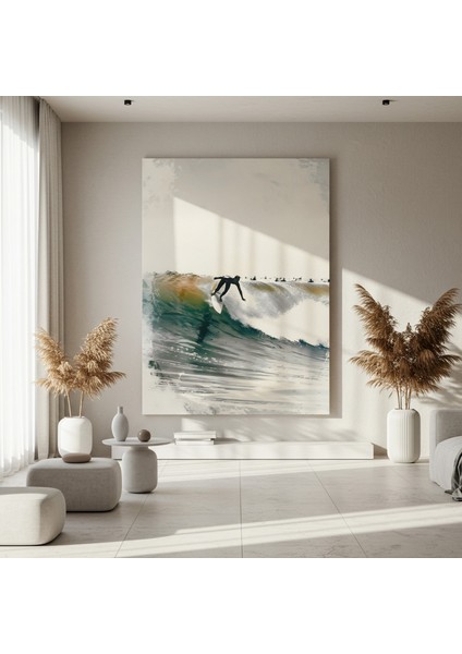 Sörfçü ve Dalga Soyut Sanat Tablosu fırsatları