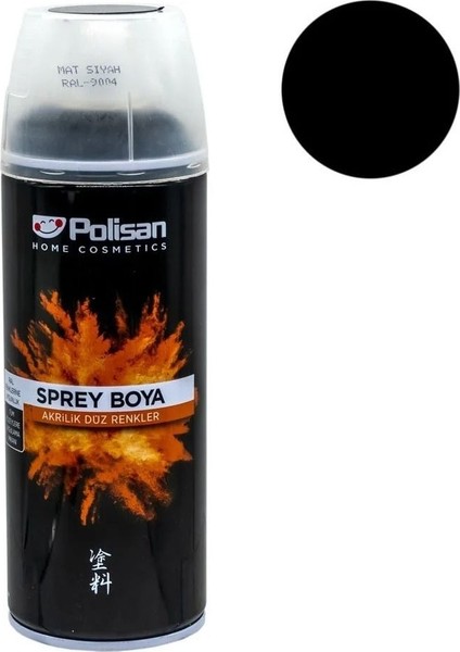 Akrilik Sprey Boya Mat Siyah- RAL9004