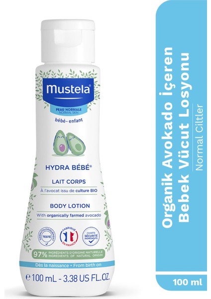 Bebek Vücut Losyonu 100 ml Hassas Ciltler için Organik Avokadolu Parabensiz Bitkisel Formül