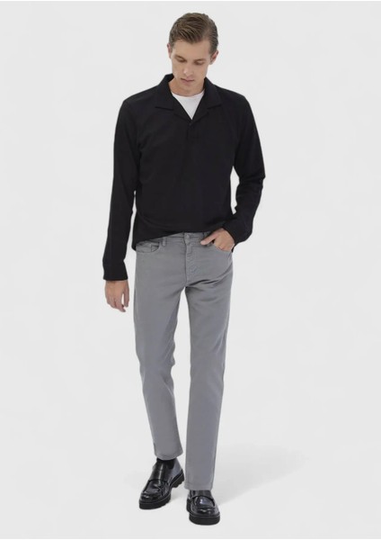 Siyah Polo Yaka Jakarlı Sweatshırt fiyatları