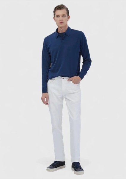 Indigo Polo Yaka Düz Sweatshırt fiyatları