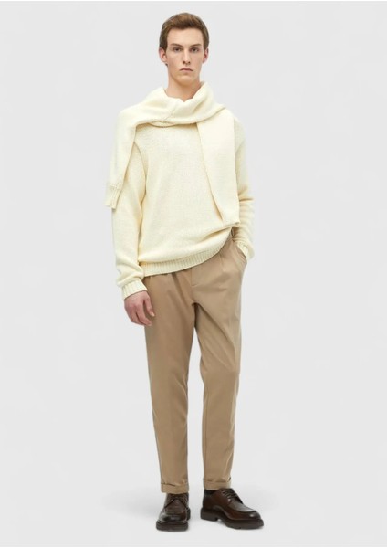 Ekru Bisiklet Yaka Selanik %100 Pamuk Triko Kazak fiyatları