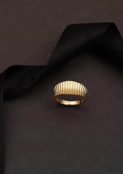 14 Ayar Sarı Altın Sade Yüzük modelleri