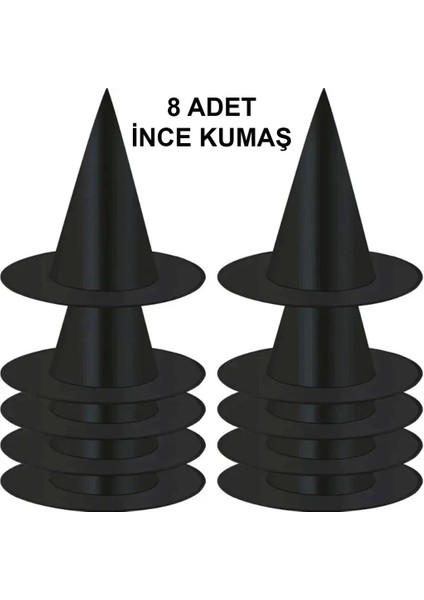 Bfs 8 Adet Siyah Cadı Şapkası – Yetişkin &amp; Çocuk Kostüm Aksesuarı fiyatları