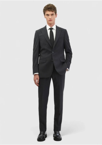 Antrasit Çizgili Thin&taller Slim Fit %100 Yün Takım Elbise fiyatları