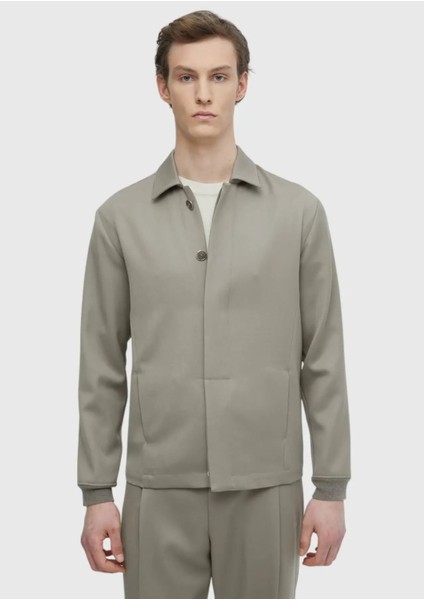 Bej Düz Comfort Fit %100 Yün Takım Elbise