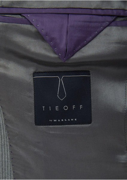 Gri Çizgili Zeroweight Slim Fit %100 Yün Takım Elbise indirimleri