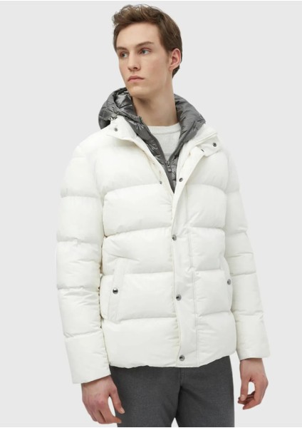 Ekru Regular Fit Kapüşonlu Casual Dokuma Mont modelleri