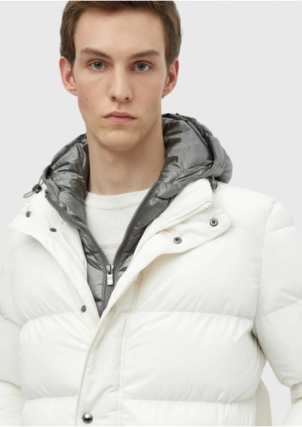 Ekru Regular Fit Kapüşonlu Casual Dokuma Mont fırsatları