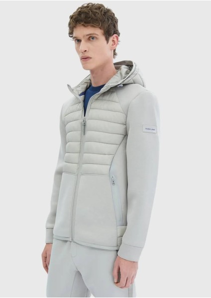 Gri Regular Fit Kapüşonlu Denim Dokuma Mont fırsatları