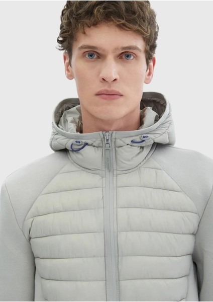 Gri Regular Fit Kapüşonlu Denim Dokuma Mont indirimleri