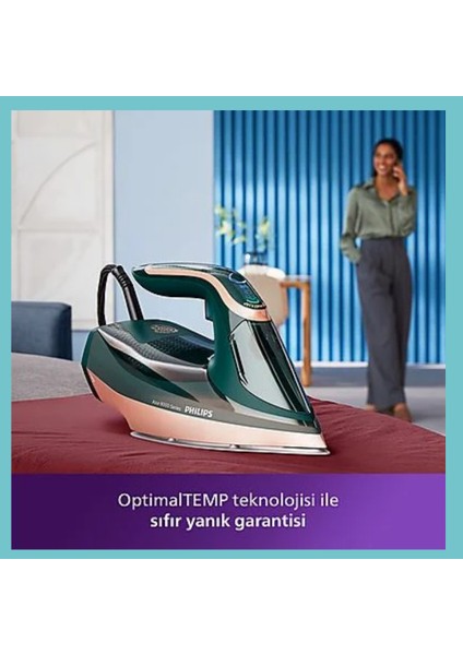 Kireç Önleme Sistemi, 200 Gr/dk Şok Buharı ile Azur 8000 Serisi 3000 W Buharlı Ütü DST8030/70 indirimleri