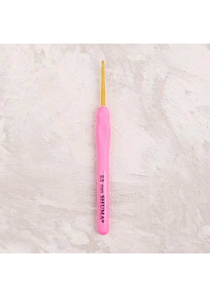 Shuma Yumuşak Saplı Yün Tığ -Uzunluk:14 cm -2,5mm-Pembe